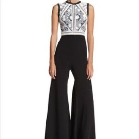 Alexis Black and White Jumpsuit - Picture 1 of 12